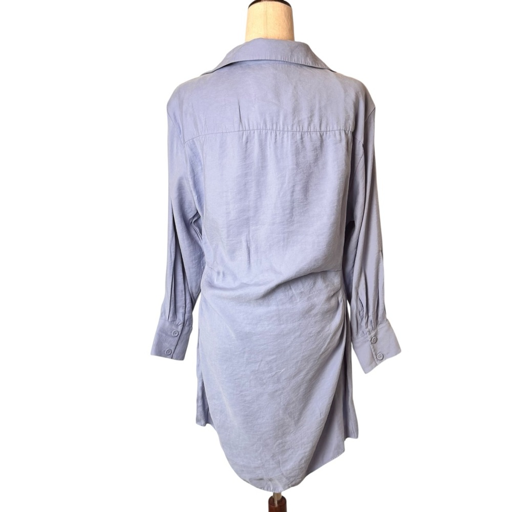 & OTHER STORIES Asymmetric Mini Shirt Dress Light Blue size 10 - Picture 6 of 11
